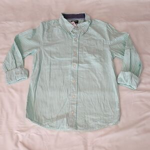 OshKosh B'gosh Light Green Striped Long Sleeve Casual Shirt